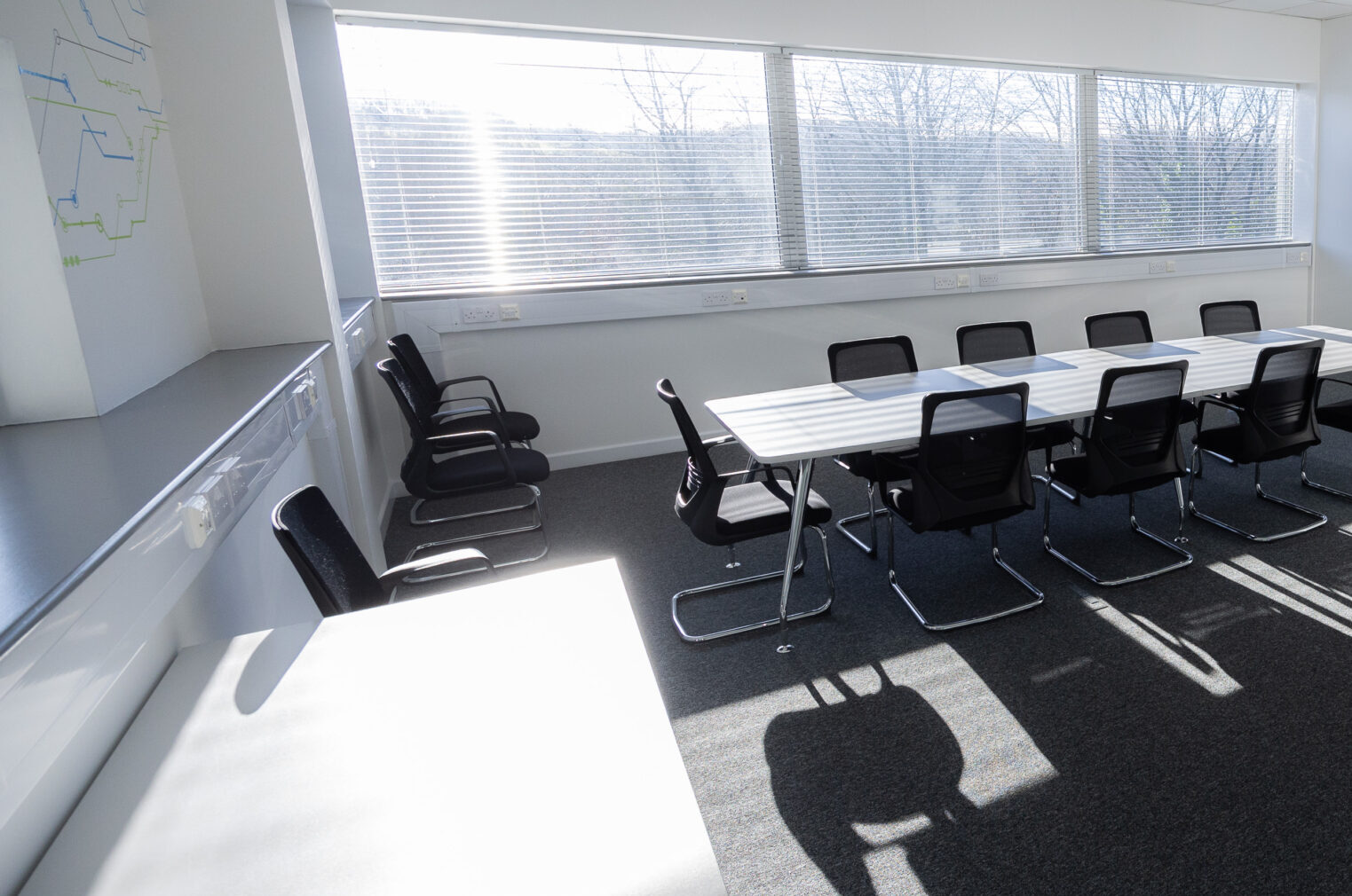 A photo of a meeting room