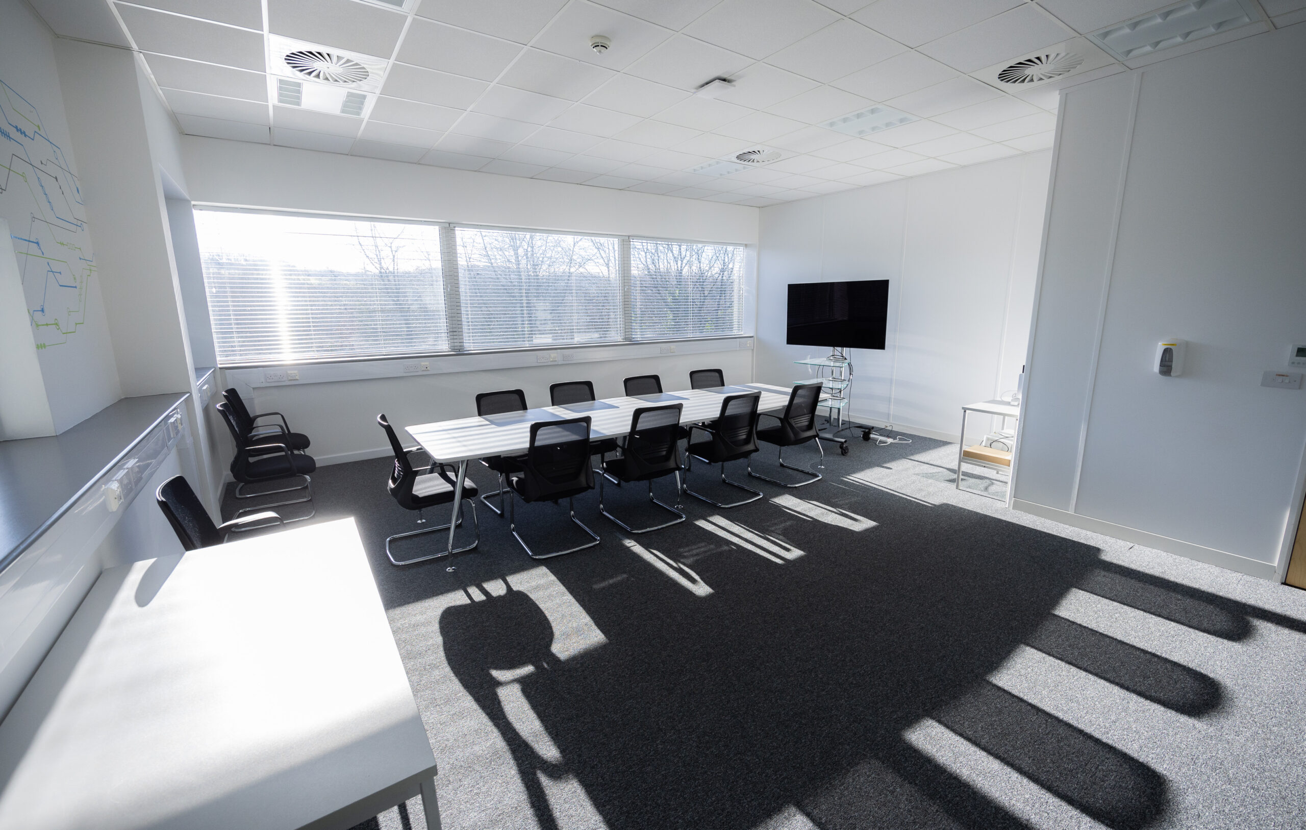 A photo of a meeting room