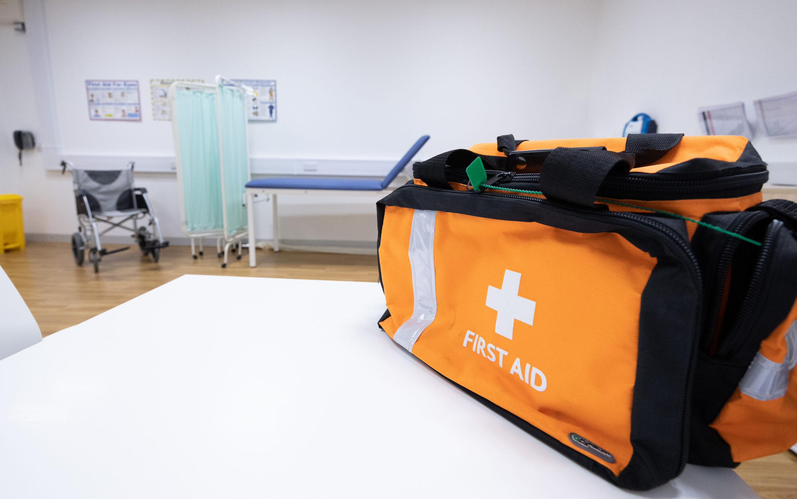 A photo of a first aid room.