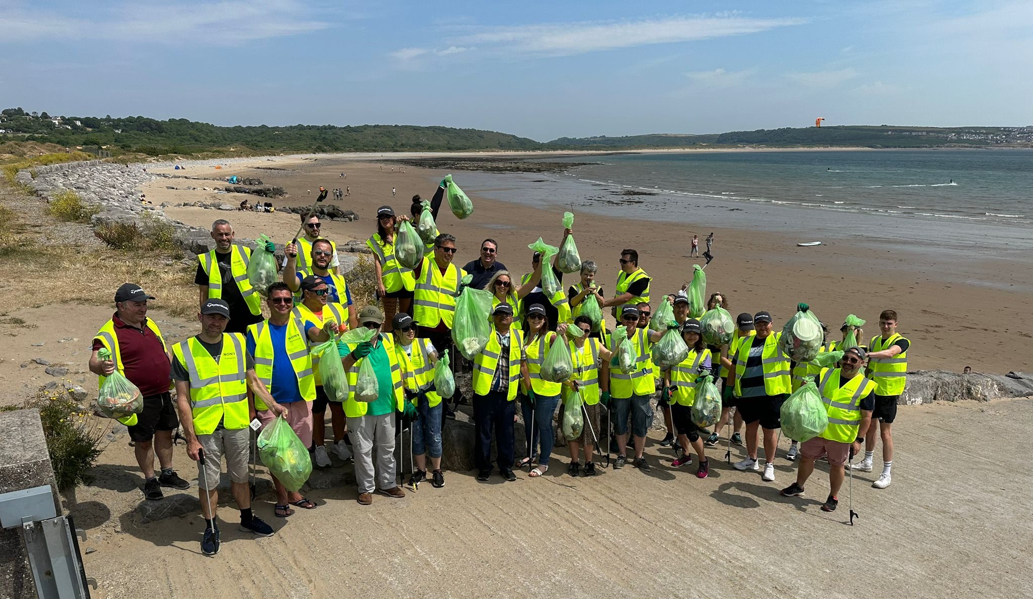 Sony UK TEC Team Players participating in Beach Clean activity